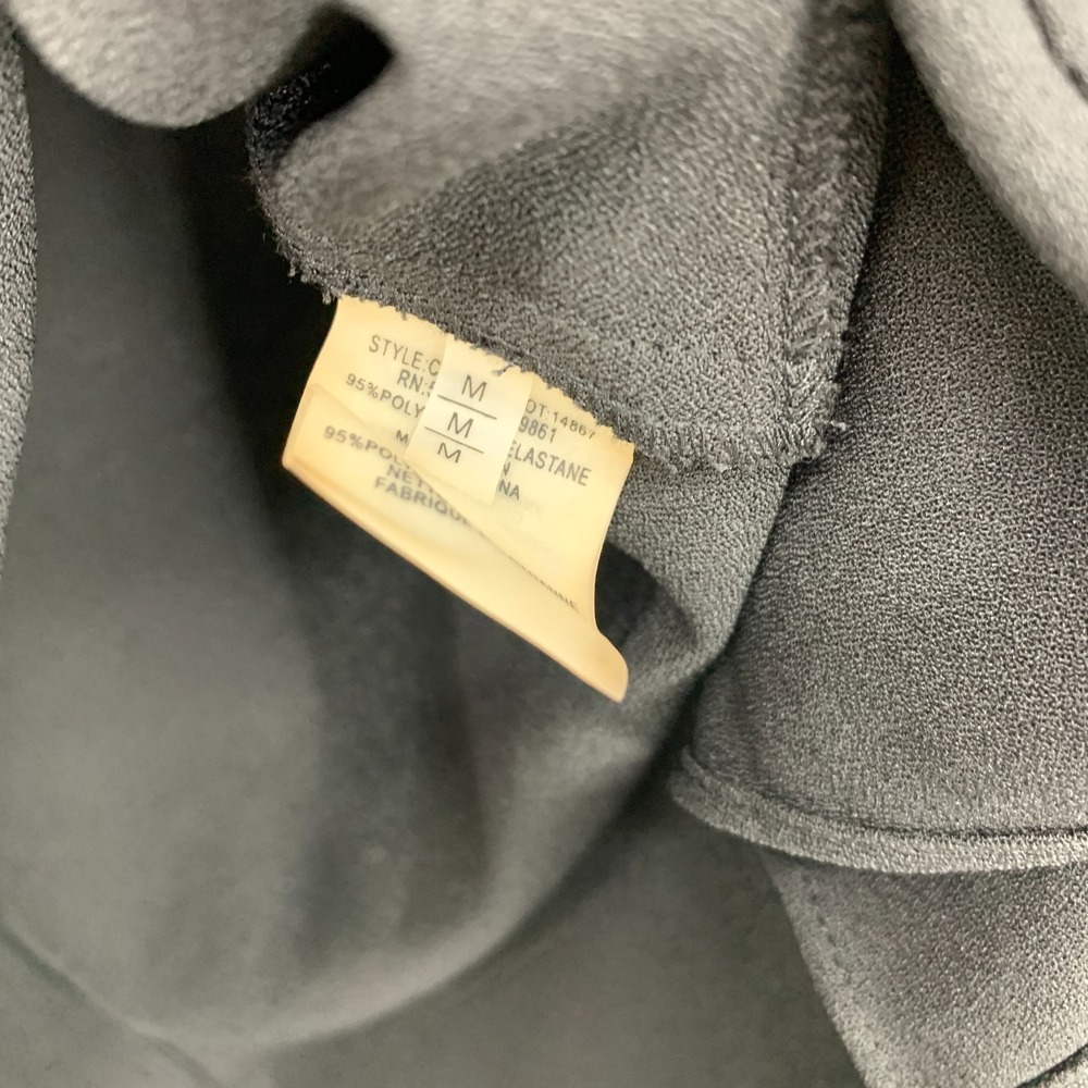 Elie Tahari Top Black V Neck Asymmetrical Bell Long Sleeve Womens Size Medium - Picture 7 of 13